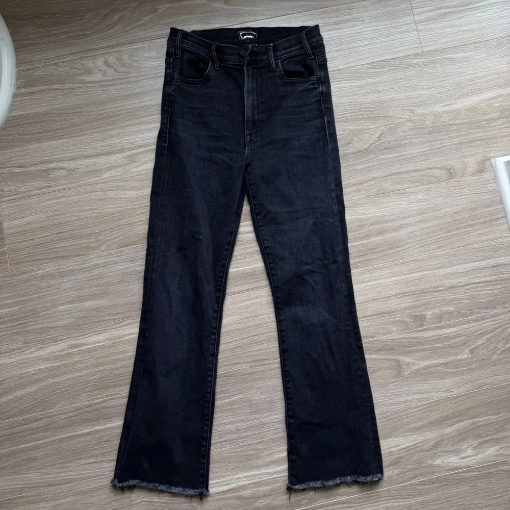 MOTHER Women’s The Hustler Ankle Fray Black Encounters at Midnight Sz 27 EUC - Picture 6 of 15